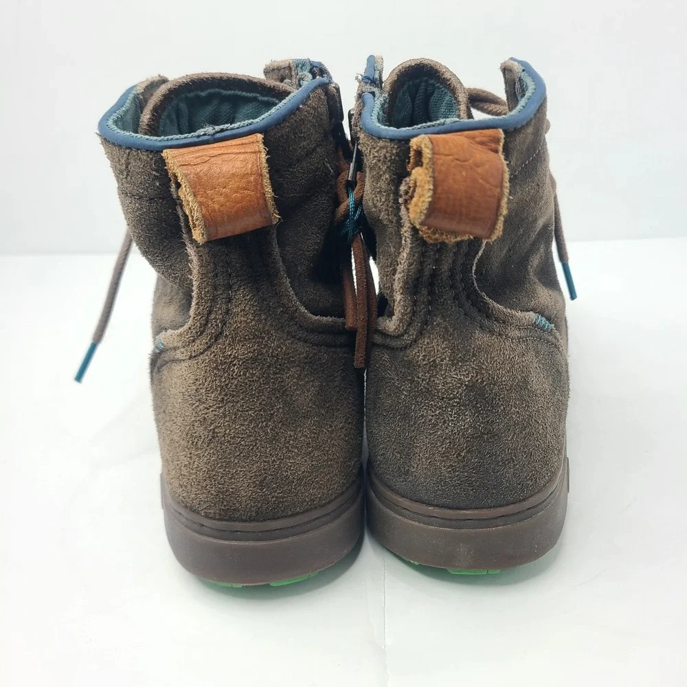 Satorisan Hida Spitfie Brown Suede Ankle Boots 44 10.5 Rustic Grunge Side Zip